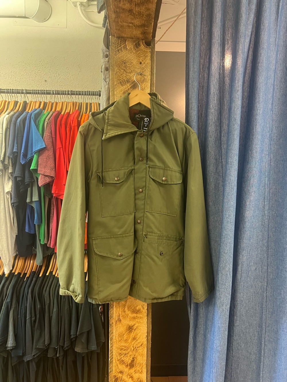 Vintage Pioneer Sportswear Army Green Button up Jacket